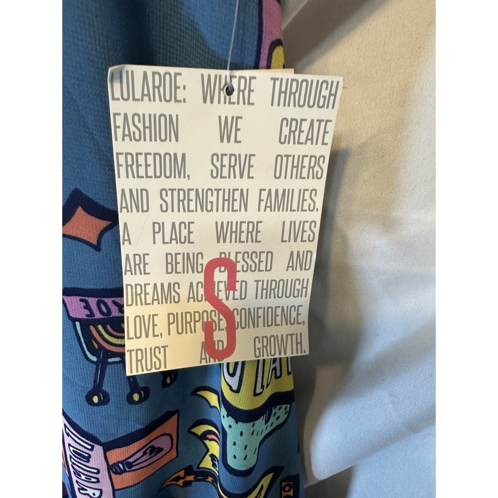 LuLaRoe Lola Skirt S Retro Neon Diner Vegas Logo Signs NWT - Picture 4 of 9